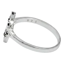 Anillo Plata .925 Nudo de Bruja con Zirconias Negras - Imagen 2