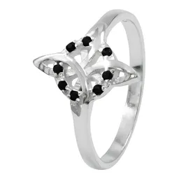 Anillo Plata .925 Nudo de Bruja con Zirconias Negras - Imagen 4