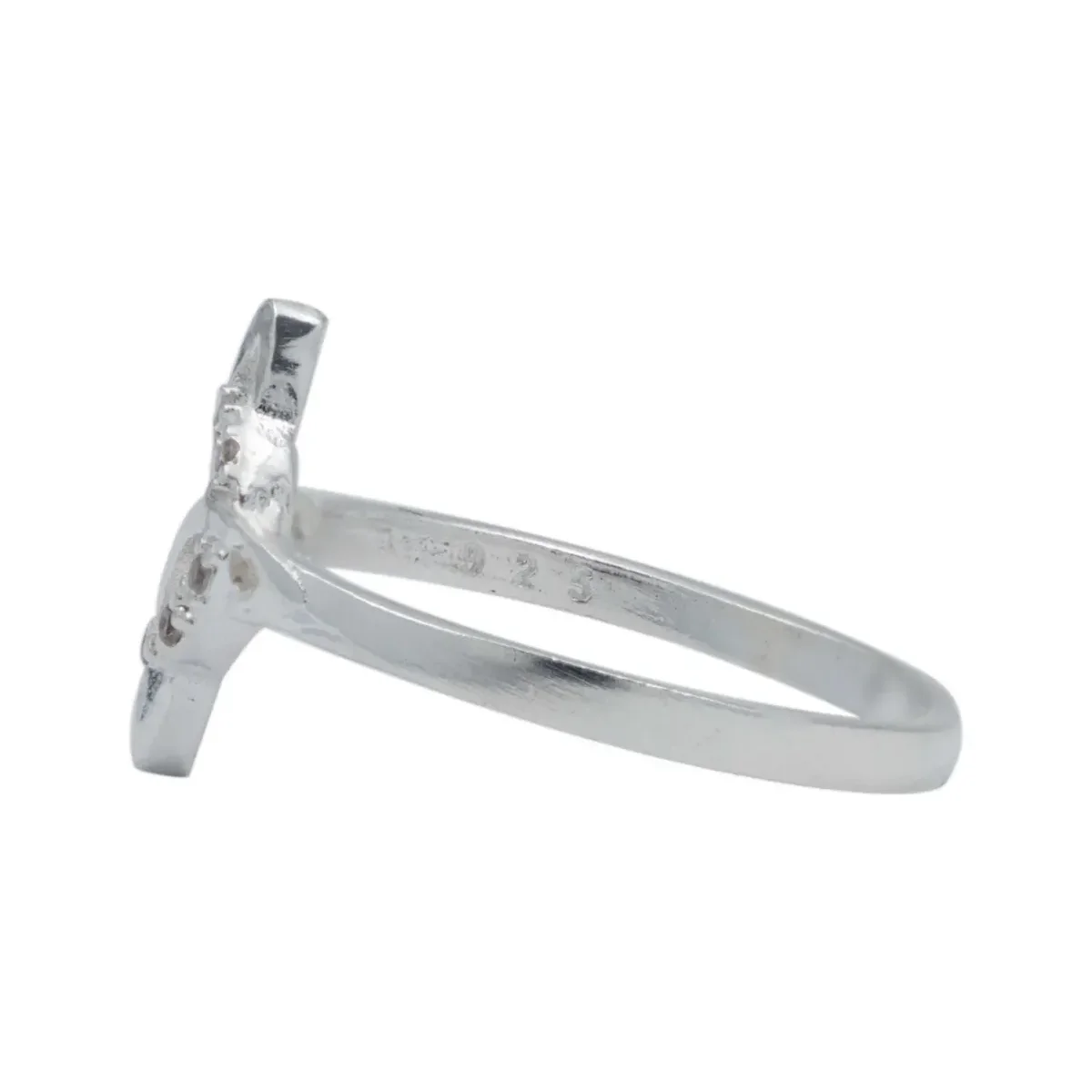 Anillo Plata 925 Nudo de Bruja con Zirconias Transparentes - Imagen 2