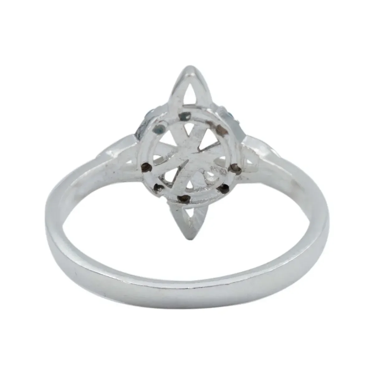 Anillo Plata 925 Nudo de Bruja con Zirconias Transparentes - Imagen 3