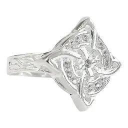 Anillo Plata 925 Nudo de Bruja con Zirconias - Imagen 2