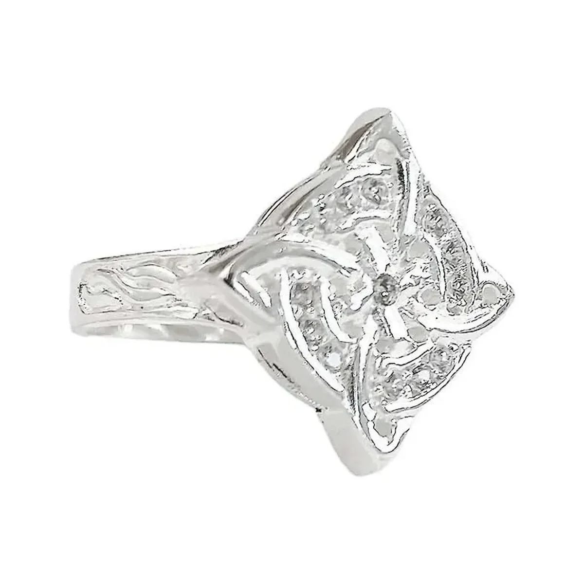 Anillo Plata 925 Nudo de Bruja con Zirconias - Imagen 2