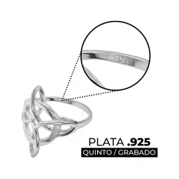 Anillo Plata 925 Nudo de Bruja Diseño Artesanal Unisex - Imagen 3