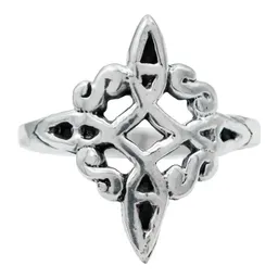 Anillo Plata 925 Nudo de Bruja Pavonado Protección - Imagen 1