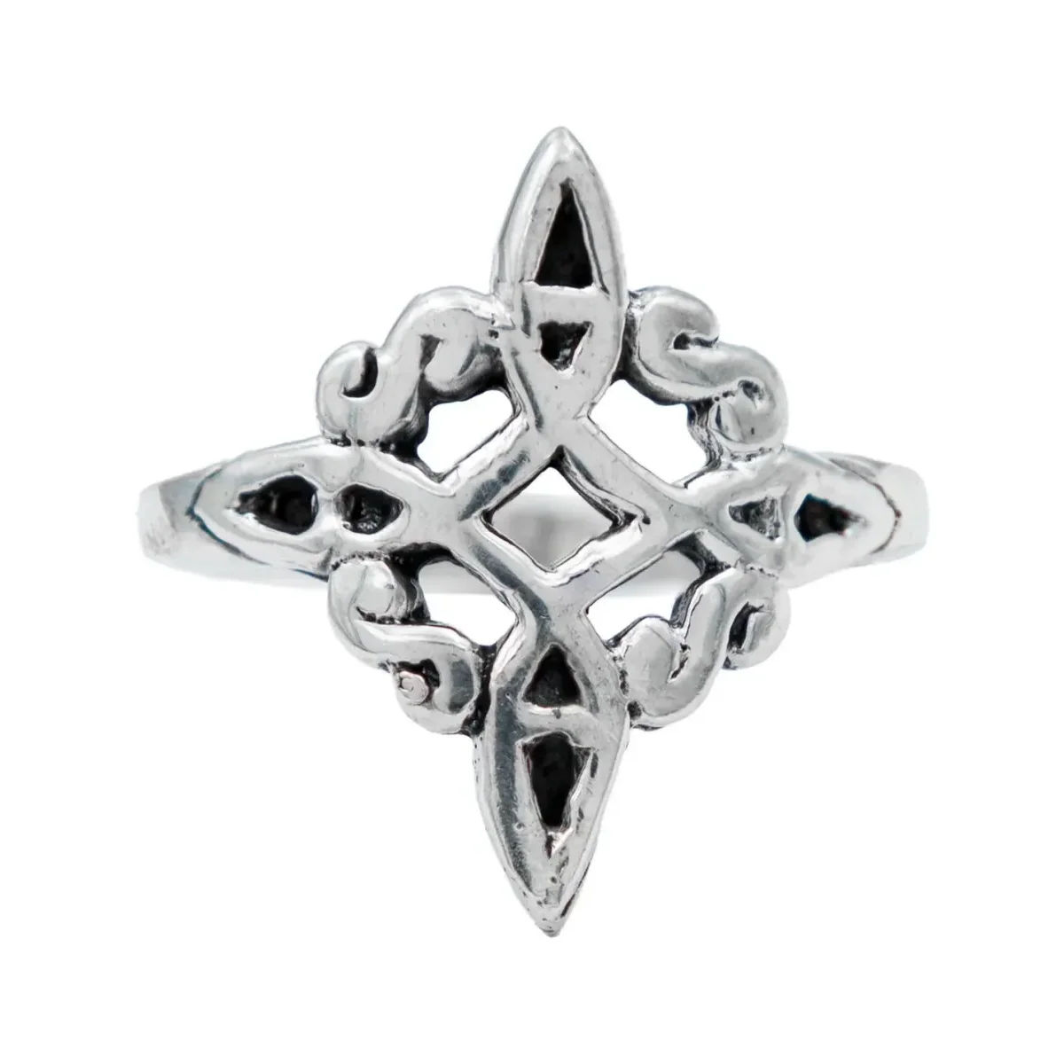 Anillo Nudo de Bruja Celta Plata 925 pavonado oscuro, elaborado con plata mexicana 925. Anillo de plata para hombre con diseñ