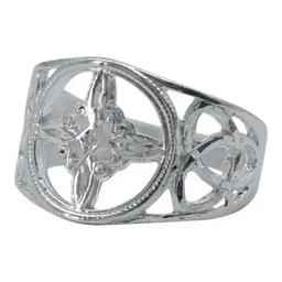 Anillo Plata 925 Nudo de Bruja Triqueta Celta Mágico Unisex - Imagen 1