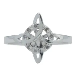 Anillo Plata 925 Nudo de Bruja Zirconia Joyería Fina para Mujer - Imagen 4
