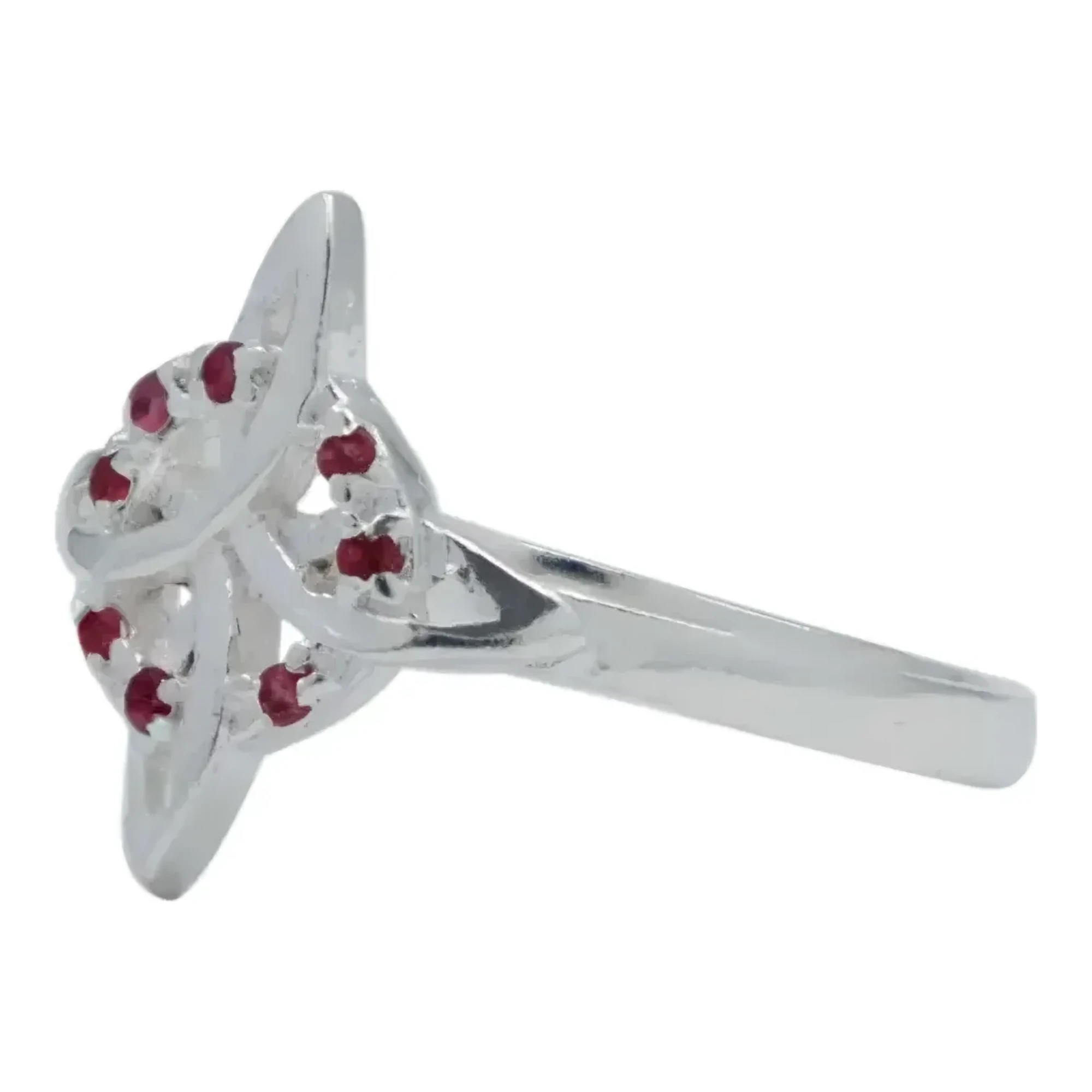 Anillo nudo de bruja plata .925 nacional con zirconia multicolor, amuleto esotérico de protección energética para mujer