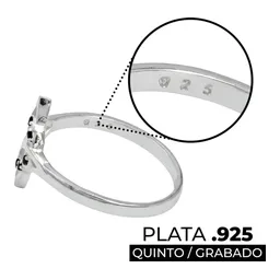 Anillo Plata 925 Nudo de Bruja Zirconia Negra - Imagen 3