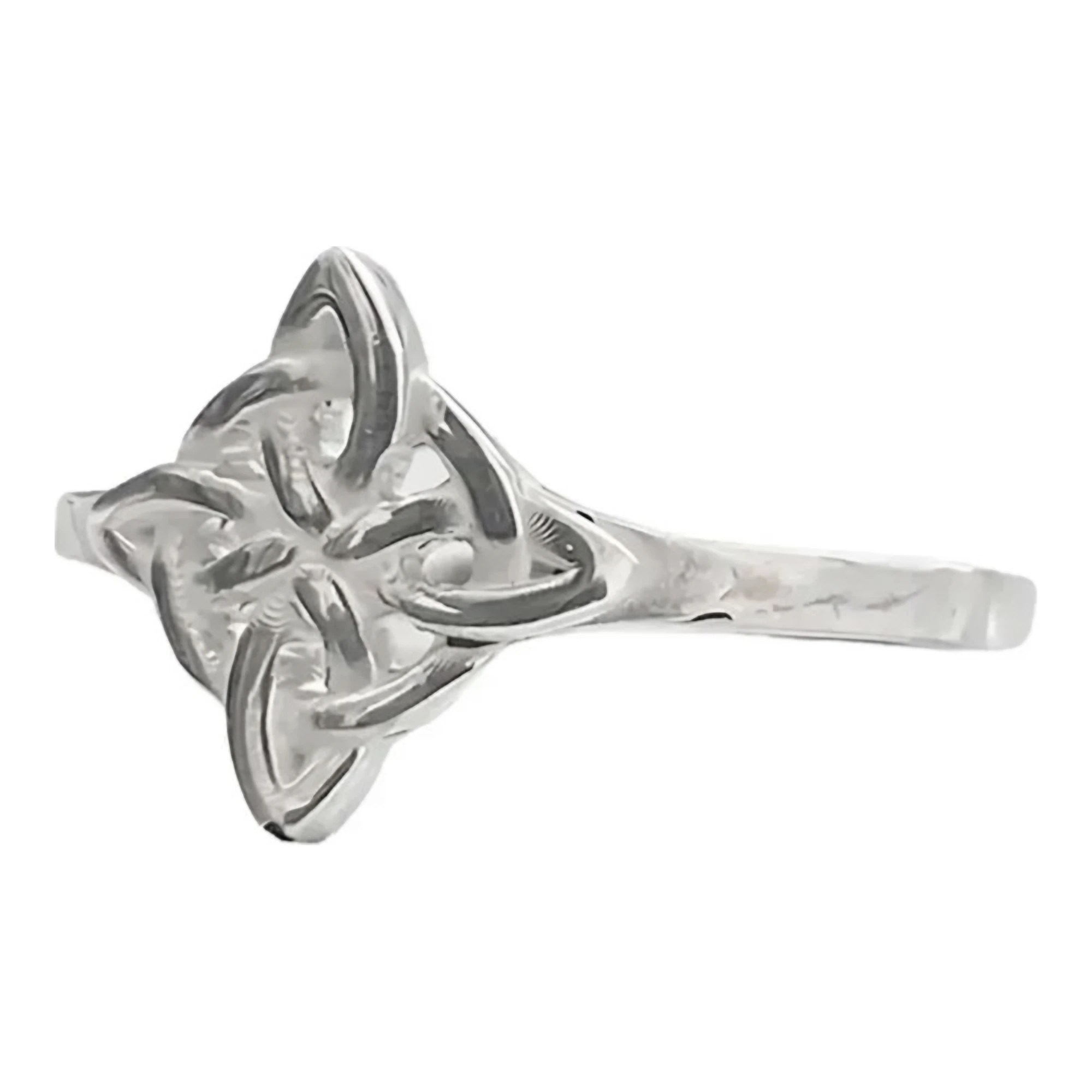 Anillo nudo de bruja original en plata .925 nacional grabado amuleto wicca celta color plateado talla 10 para proteccion