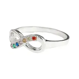 Anillo Plata 925 Nudo Infinito con Zirconia Multicolor - Imagen 3