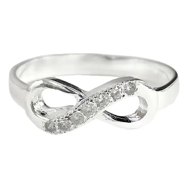 Anillo de matrimonio de plata .925 blanco zirconia nudo infinito — Joyaris