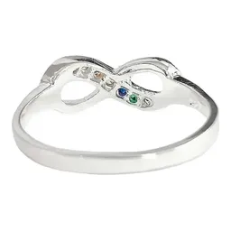 Anillo Plata 925 Nudo Infinito Zirconia Multicolor Talla 8.5 - Imagen 4