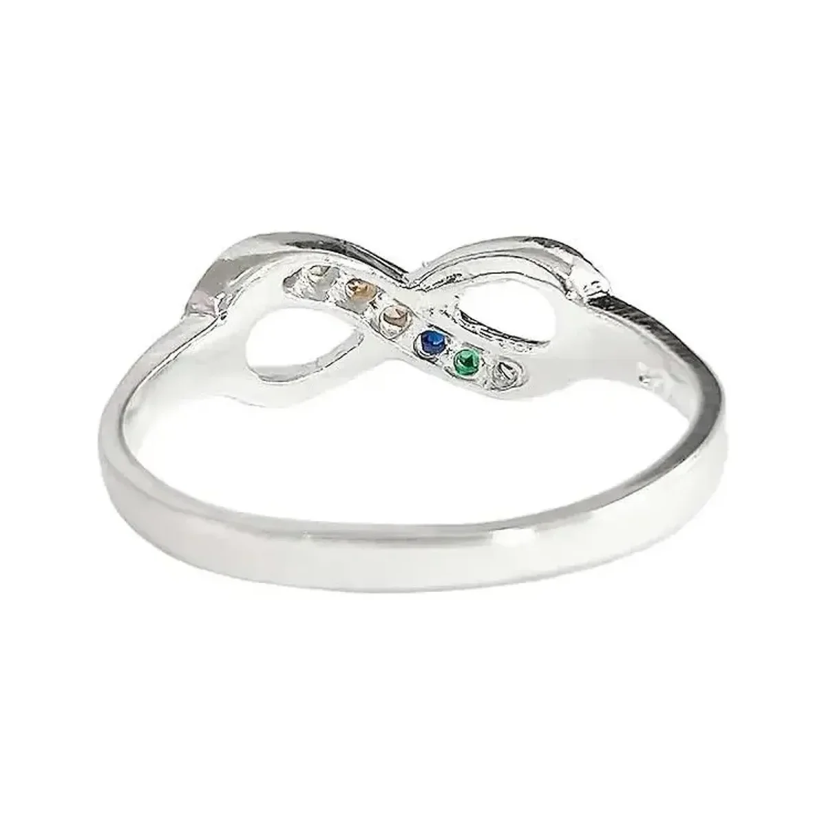 Anillo Plata 925 Nudo Infinito Zirconia Multicolor Talla 8.5 - Imagen 4