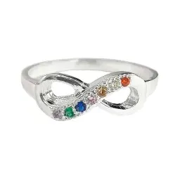 Anillo Plata 925 Nudo Infinito Zirconias Multicolor - Imagen 1
