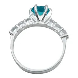 Anillo Plata 925 Obsidiana Paraíba Tono Celeste Unisex - Imagen 3