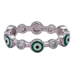 Anillo Plata 925 Ojo Turco Churumbela Zirconias Multicolor - Imagen 1