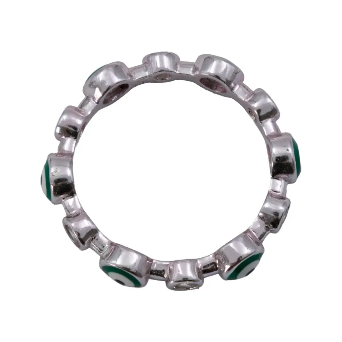Anillo Plata 925 Ojo Turco Churumbela Zirconias Multicolor - Imagen 3