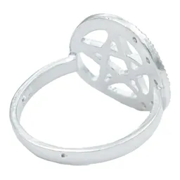 Anillo Plata 925 Pentagrama Luna Diamantado con Zirconia - Imagen 3