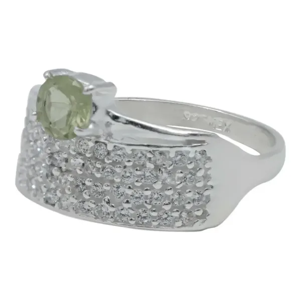 Anillo Plata 925 Peridoto Natural Diseño Artesanal - Imagen 1