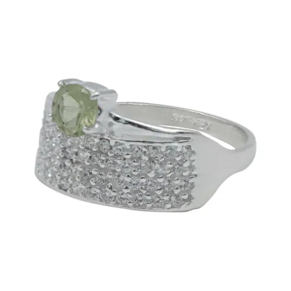 Anillo Plata 925 Peridoto Natural Diseño Artesanal - Imagen 1