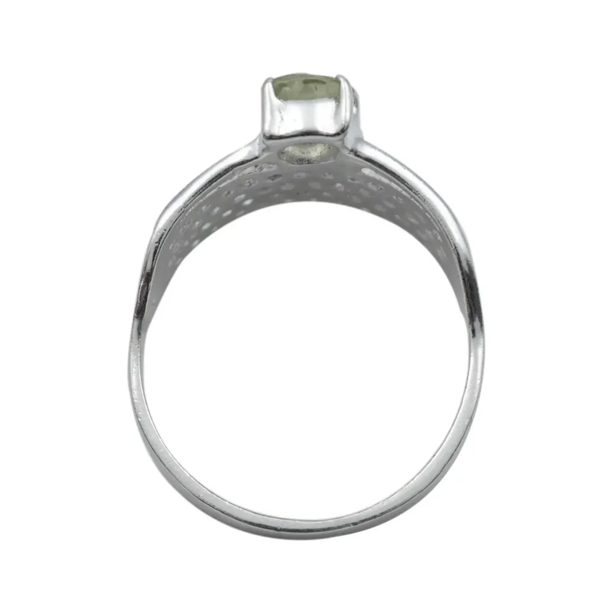 Anillo Plata 925 Peridoto Natural Diseño Artesanal - Imagen 3