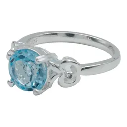Anillo Plata 925 Promesa con Topacio Azul Genuino - Imagen 1
