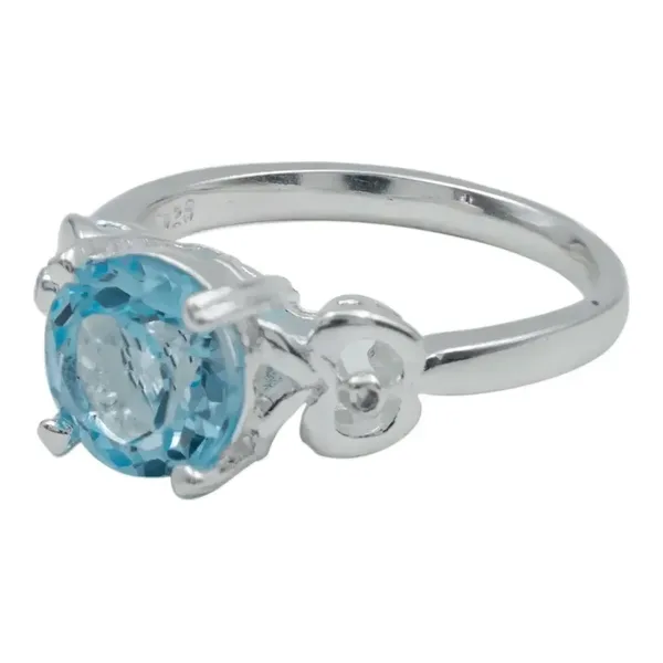 Anillo de plata .925 azul Topacio Promesa Compromiso — Joyaris