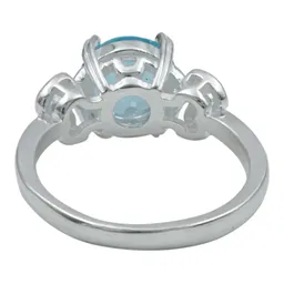 Anillo Plata 925 Promesa con Topacio Azul Genuino - Imagen 3