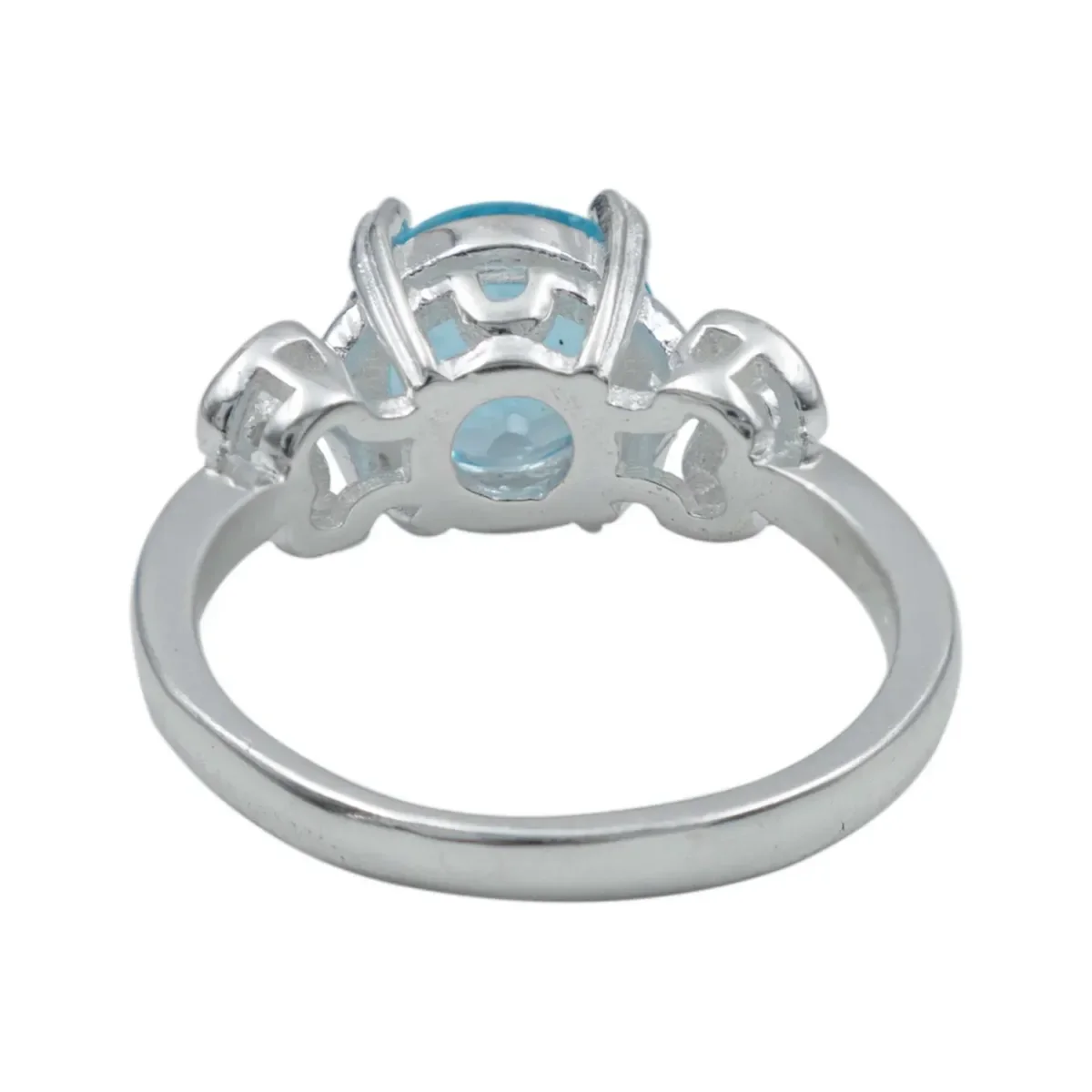 Anillo Plata 925 Promesa con Topacio Azul Genuino - Imagen 3