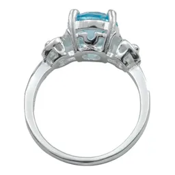 Anillo Plata 925 Promesa con Topacio Azul Genuino - Imagen 4