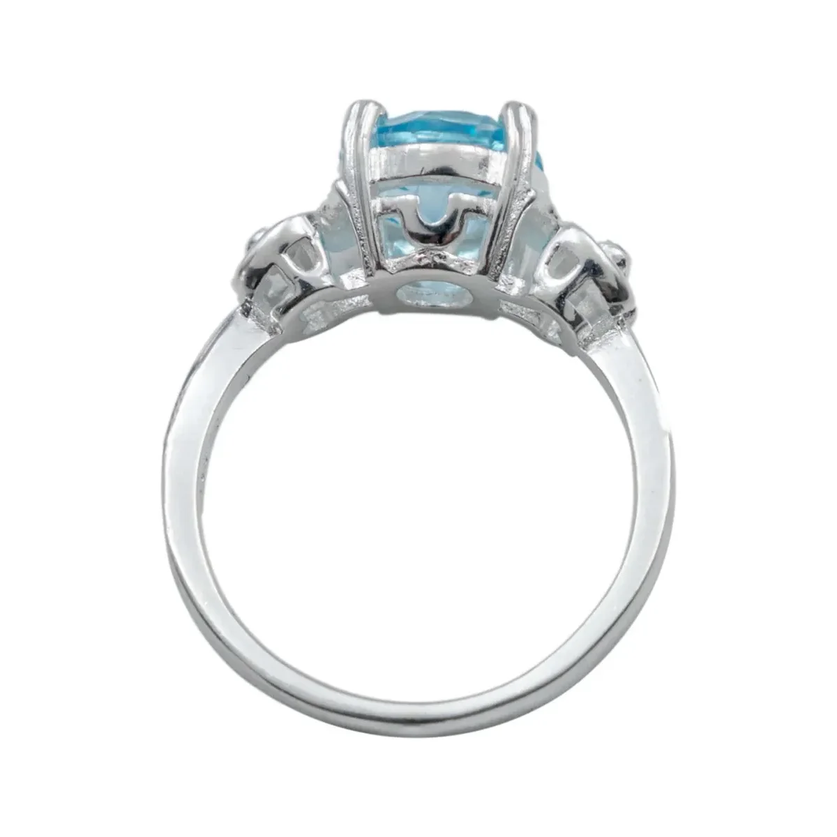 Anillo Plata 925 Promesa con Topacio Azul Genuino - Imagen 4