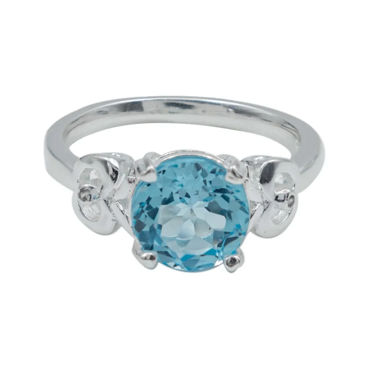 Anillo Plata 925 Promesa con Topacio Azul Genuino - Imagen 5
