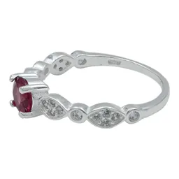 Anillo Plata 925 Promesa con Turmalina Rubelita Natural - Imagen 2