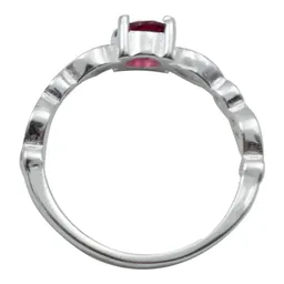 Anillo Plata 925 Promesa con Turmalina Rubelita Natural - Imagen 4