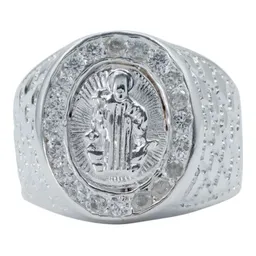 Anillo Plata .925 San Benito con Zirconia para Hombre Talla 11 - Imagen 2