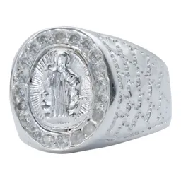 Anillo Plata .925 San Benito con Zirconia para Hombre Talla 9 - Imagen 1