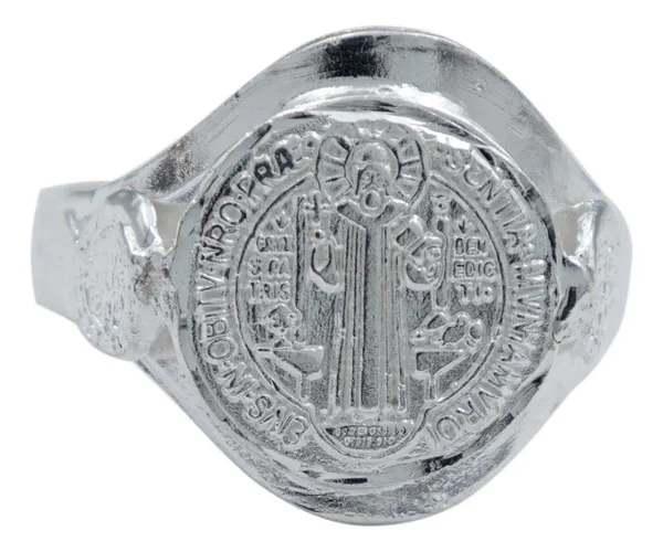 Anillo de plata .925 San Benito troquelado — Joyaris