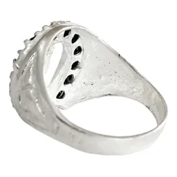 Anillo Plata .925 San Judas Tadeo con Herradura y Zirconia Negra - Imagen 4