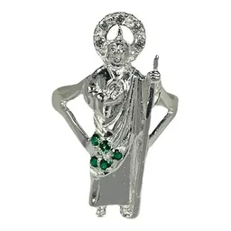 Anillo Plata 925 San Judas Tadeo con Zirconia Verde - Imagen 3