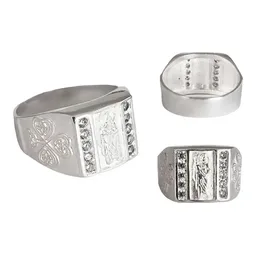 Anillo Plata 925 San Judas Tadeo Cuadro con Zirconia - Imagen 1