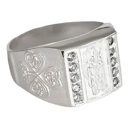 Anillo Plata 925 San Judas Tadeo Cuadro con Zirconia - Imagen 7