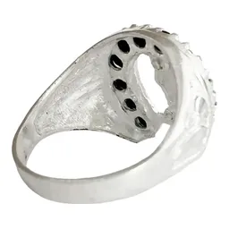 Anillo Plata 925 San Judas Tadeo Herradura con Zirconia Negra - Imagen 5