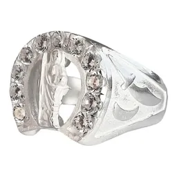 Anillo Plata .925 San Judas Tadeo Herradura con Zirconia - Imagen 3