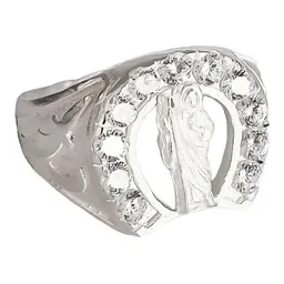 Anillo Plata .925 San Judas Tadeo Herradura con Zirconia - Imagen 8