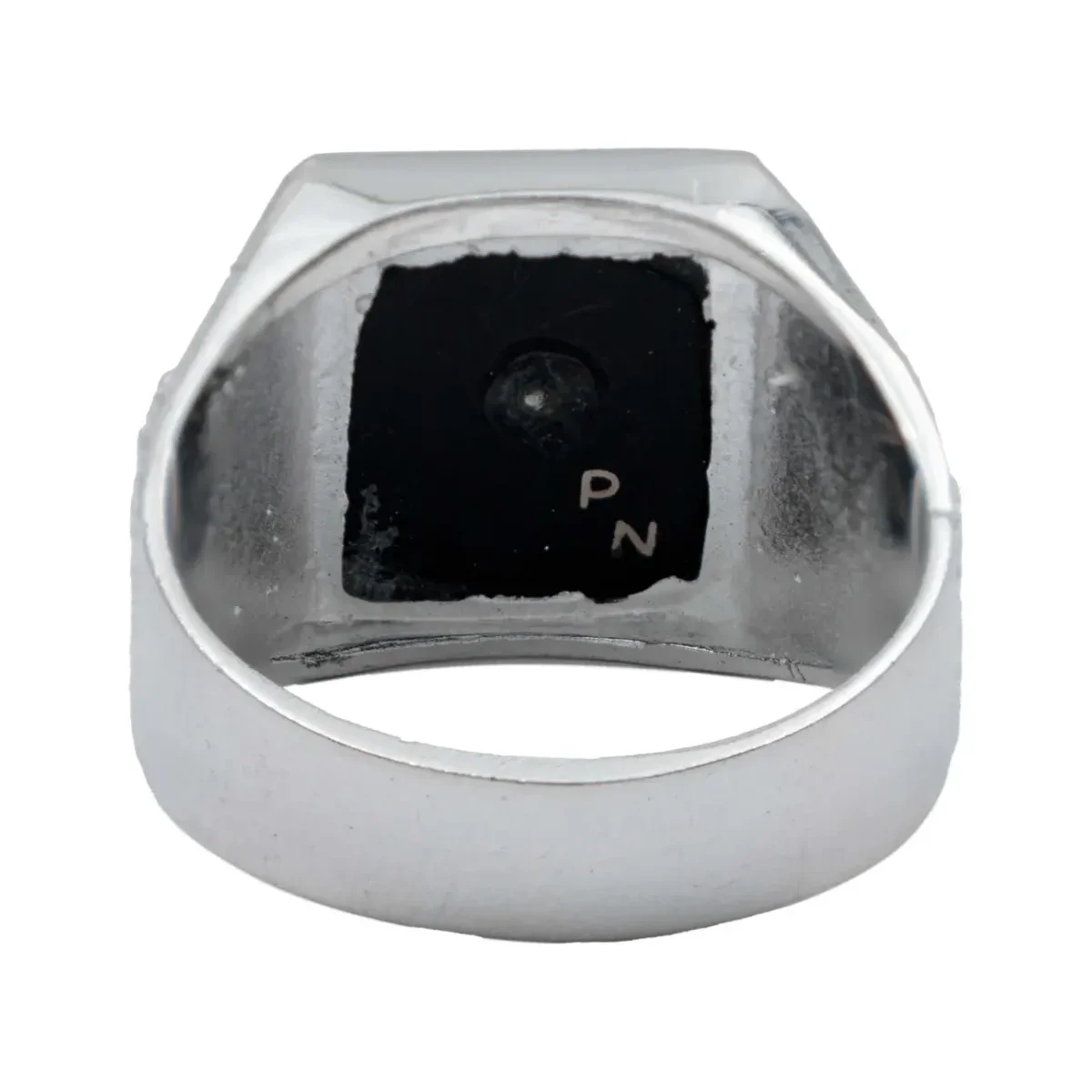 Anillo Plata 925 San Judas Tadeo Ónix Diamantado Hombre - Imagen 2