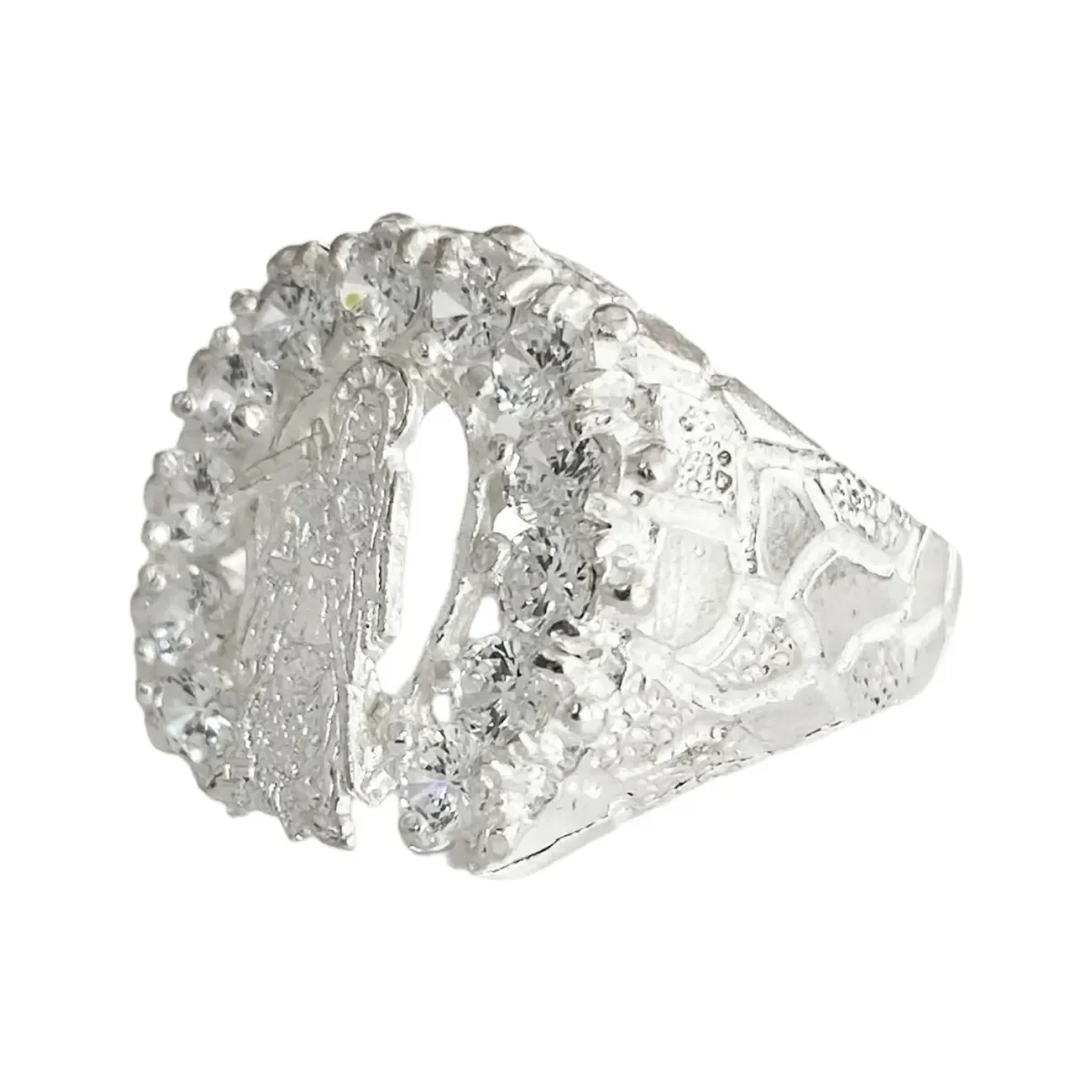 Anillo Plata 925 Santa Muerte con Herradura y Zirconia - Imagen 2