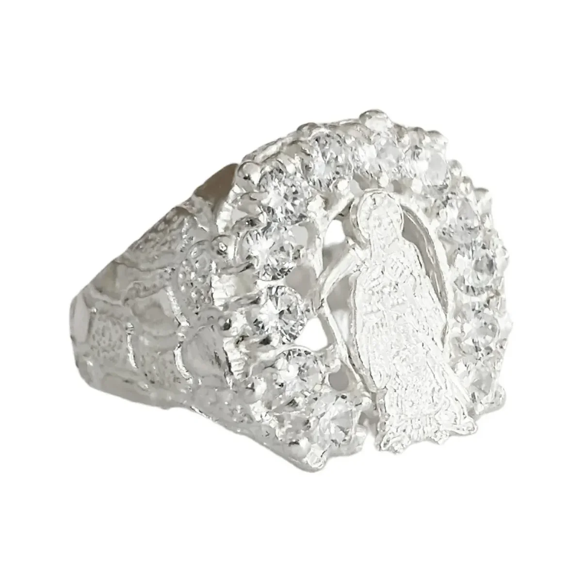 Anillo Plata 925 Santa Muerte con Herradura y Zirconia - Imagen 3