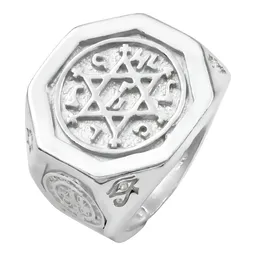 Anillo Plata .925 Sello de Salomón Liso para Hombre - Imagen 1