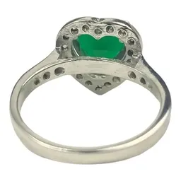 Anillo Plata .925 Solitario Corazón Zirconia Verde - Imagen 4